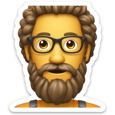 une Banane avec des lunettes est des cheveux orenge et une barbe orenge  sticker