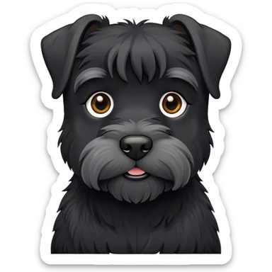 mini pure black schnauzer sticker