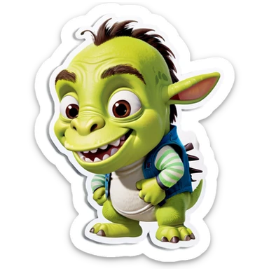 Sherk besando a burro  sticker