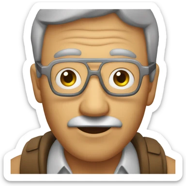 Viejo calvo con ojeras sticker