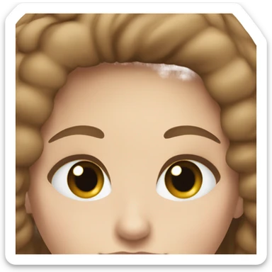 White girl blue eyes brown hair . Getting ready  sticker