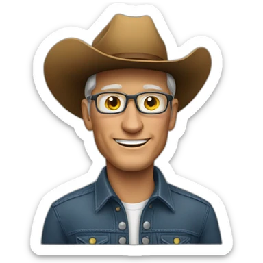 Tim Cook wearing cowboy hat sticker
