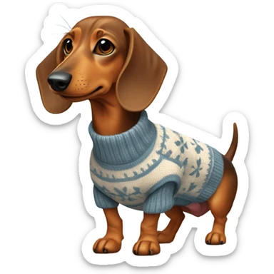 dachshund wearing a sweater sticker