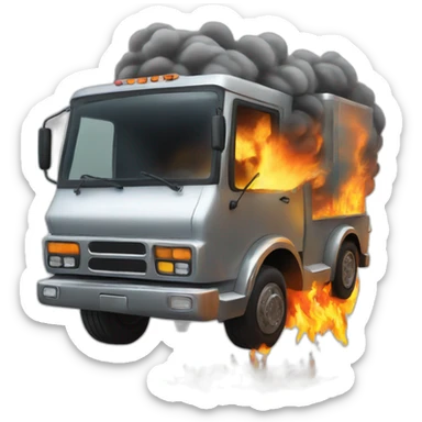 cyber truck on fire sticker
