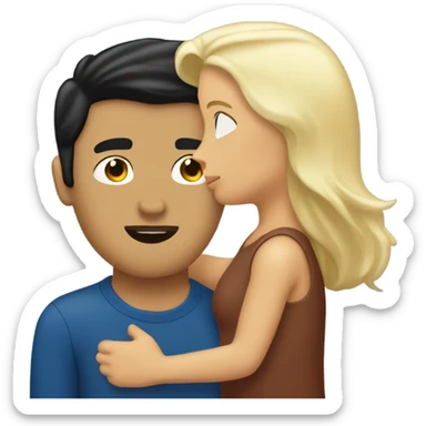 blonde white man kissing a black haired latino sticker
