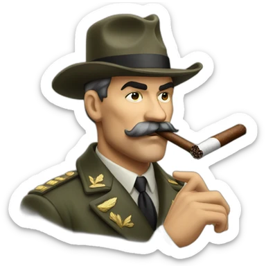 Joseph Staline smoke cigar sticker