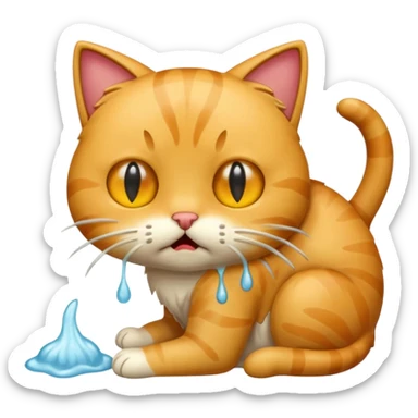 Chat qui vomi sticker