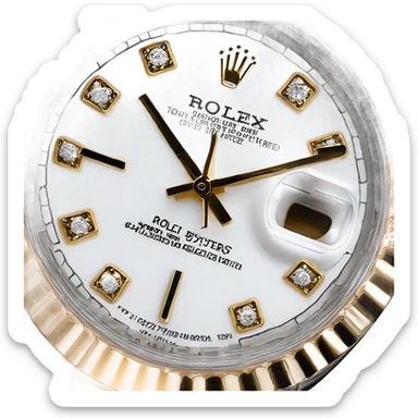 Rolex datejust two tone fluted bezel oyster bracelet diamond dial sticker