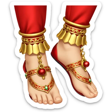 Ghunghroo on feet red and gold small  sticker