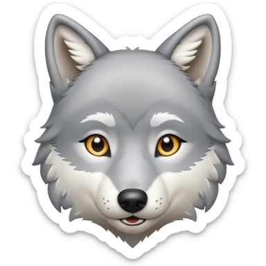 cute gray wolf dressed in a white dishdasha sticker