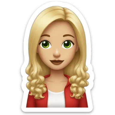 light-skinned-girl-with-green-eyes-walk-with-red-pomeranian sticker