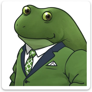 bufo in a japanese suit sticker