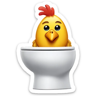 Chicken on toilet sticker