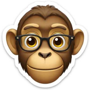 a monkey with glasses sticker