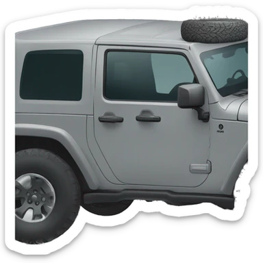Jeep rubicon grey with a dragon on the door sticker