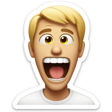 laughing guy with shocked face sticker