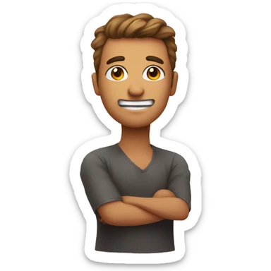 blush emoji looking at somewhere with a tiny smile and in l sticker