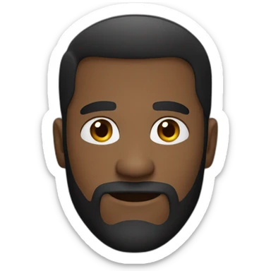 Well-bearded black man, short haircut and black shirt sticker