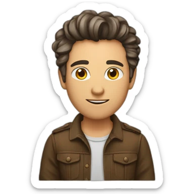 homme maron claire avec un taper  sticker