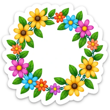 two flower garlands next to each other sticker