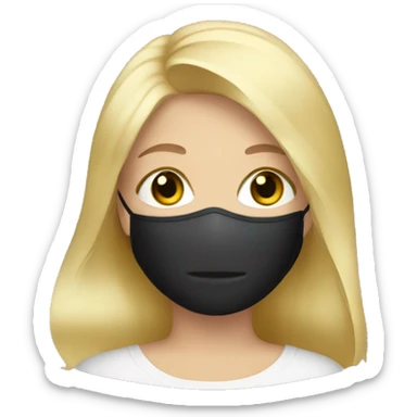 Blonde Girl with a face mask  sticker