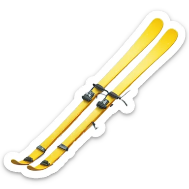skis with ski poles in snow sticker