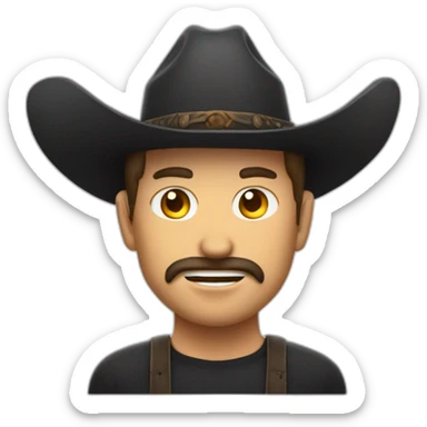 Hombre cara de diablo con sombrero galera sticker