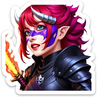 Demon-Horned Warrior sticker