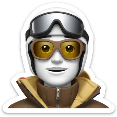 Skiing with Louis Vuitton ski goggles sticker