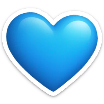 a blue heart with a horizontal stripe in the center sticker