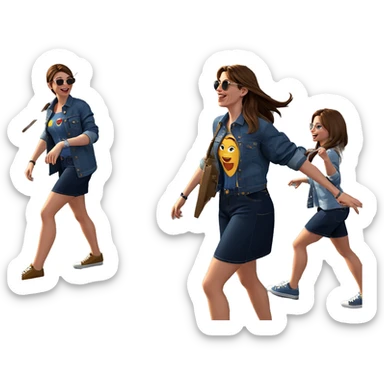 girls day out in denim sticker