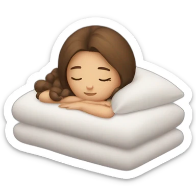 brown hair girl sleeping sticker