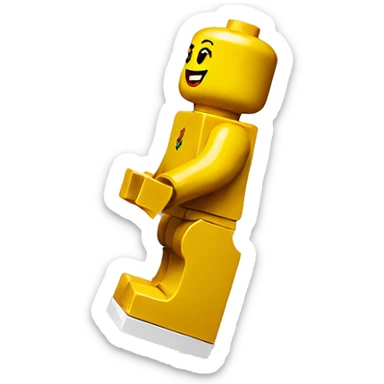 a foot above a lego brick sticker