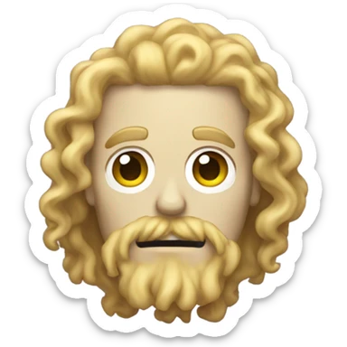 Skeleton with blonder gotee and mustache and long curly hair sticker