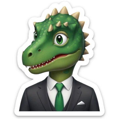 dinosaur in business suit sticker