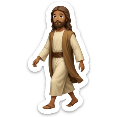 African American Jesus Christ walking left sticker