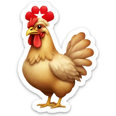 chicken with the color of flag turkey sticker