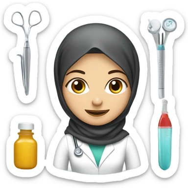 Female hijab dentist  sticker