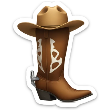  With a cowboy hat and cowboy boots sticker