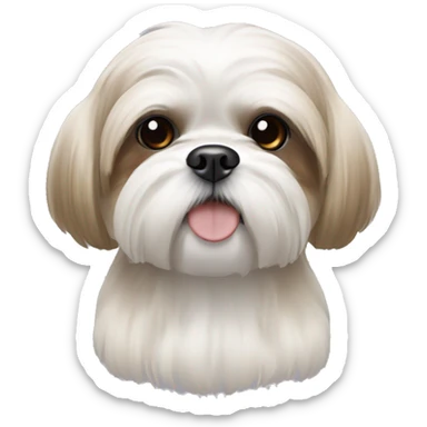 White Shih tzu with a couple light brown spots  sticker