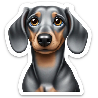 Grey and black dapple dachshund blue eyes sticker