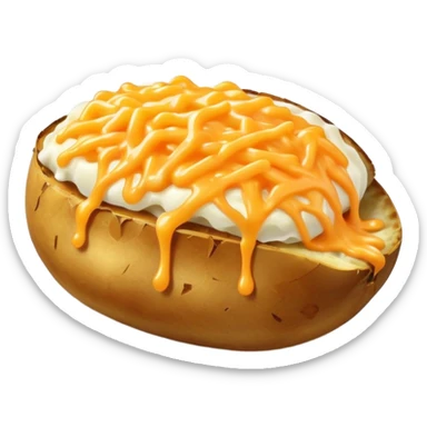 Shredded cheese on potato dish sticker