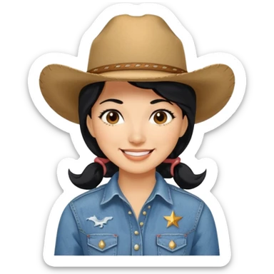 cowgirl with black hair sticker