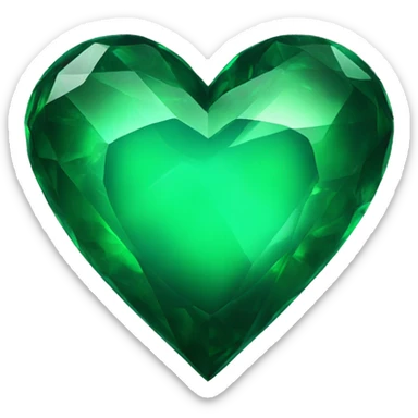 emerald glass heart sticker