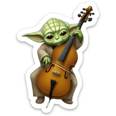 yoda-playing-upright-bass sticker