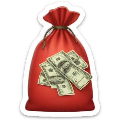 red bag of money sticker