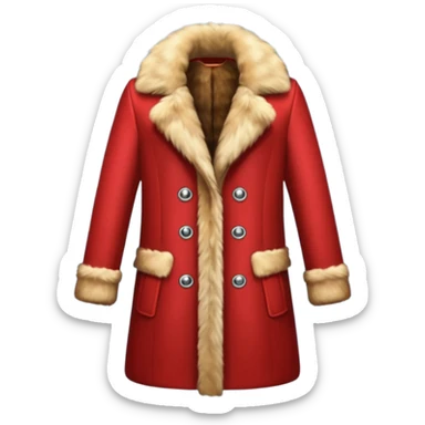 A luxurious fur red coat sticker