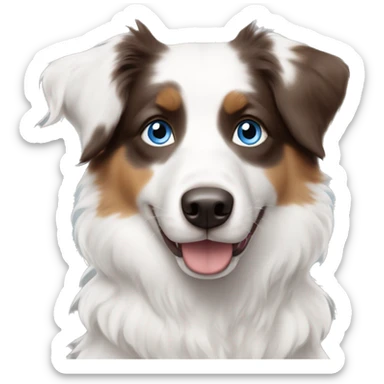 Solid white with a little bit of brown Australian shepherd blue eyes  sticker