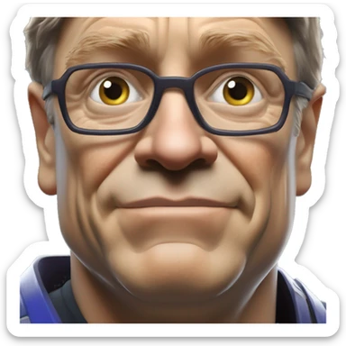 Warcraft soccer Bill Gates in Marvel Avengers style, oil paint, mysterious eyes, intricate lips, masterpiece pose, odd perspective, beautiful, desirable, logical sticker