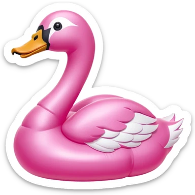plastic pink swan inflatable  sticker